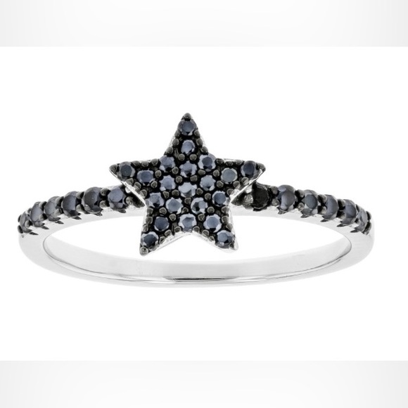 JTV Jewelry - Black spinel star ring
